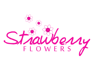 林思源的中文：草莓花朵；英文：Strawberry flowerslogo設(shè)計(jì)