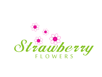 林思源的中文：草莓花朵；英文：Strawberry flowerslogo設(shè)計(jì)