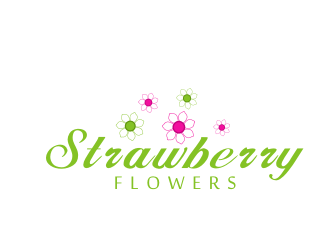 林思源的中文：草莓花朵；英文：Strawberry flowerslogo設(shè)計(jì)