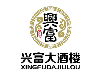 張俊的興富大酒樓對稱標(biāo)志設(shè)計(jì)logo設(shè)計(jì)