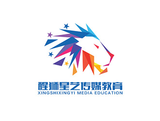 吳曉偉的醒獅星藝傳媒教育 動物頭像logologo設(shè)計