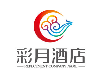 鐘炬的彩月酒店祥云logologo設(shè)計(jì)