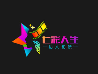 郭慶忠的七彩人生私人影院logo設(shè)計(jì)