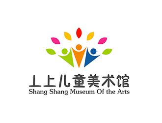 潘樂的線條行動物品牌logo－丄上兒童美術(shù)館logo設(shè)計