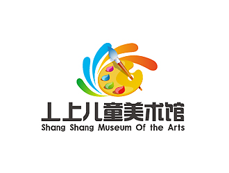 秦曉東的線條行動物品牌logo－丄上兒童美術(shù)館logo設(shè)計