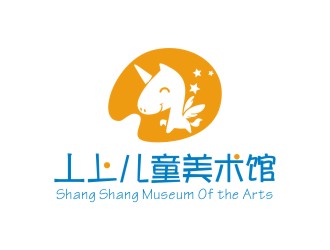 曾翼的線條行動物品牌logo－丄上兒童美術(shù)館logo設(shè)計