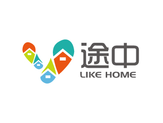 張俊的途中 like home民宿品牌logo設(shè)計logo設(shè)計