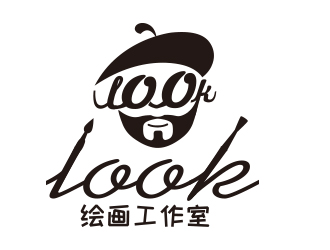 向正軍的look繪畫工作室logo設(shè)計