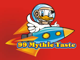 楊福的99 Mythic Taste（一只開(kāi)飛機(jī)/火箭的鴨子）logo設(shè)計(jì)