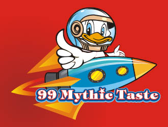 楊福的99 Mythic Taste（一只開(kāi)飛機(jī)/火箭的鴨子）logo設(shè)計(jì)