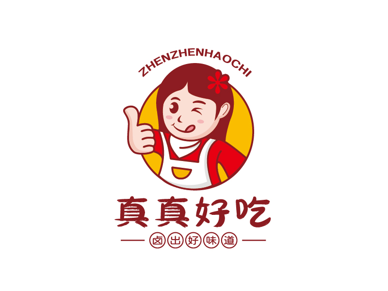 真真好吃-人物卡通LOGOlogo設計