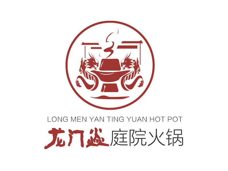 夢的龍門焱生態(tài)火鍋logo設計