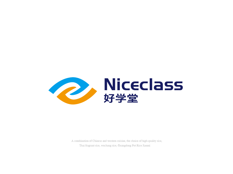 張俊的英文名字是“Niceclass ”，中文名字是“好學(xué)堂”logo設(shè)計(jì)