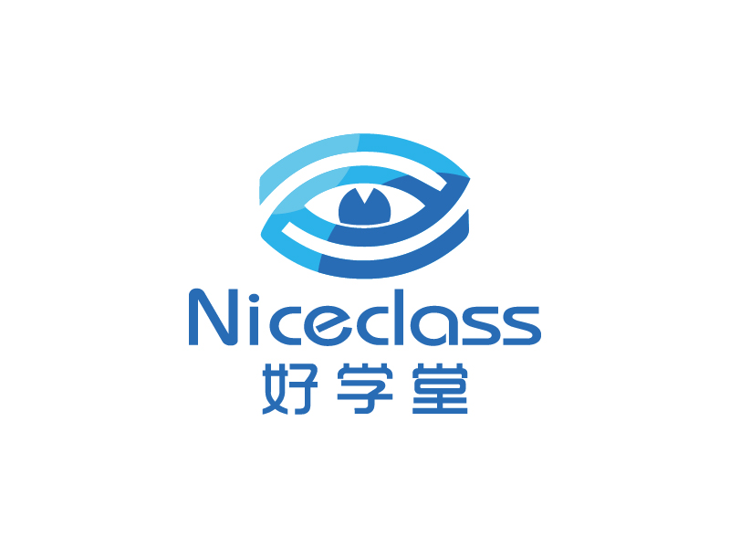 楊忠的英文名字是“Niceclass ”，中文名字是“好學(xué)堂”logo設(shè)計(jì)